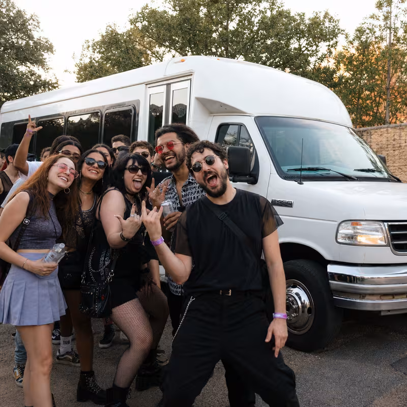 Black Mercedes Sprinter van staged for an Pittsburgh Concert Transportation group