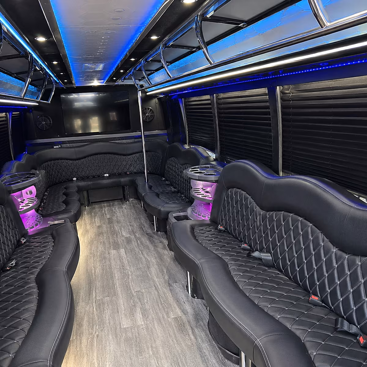 Pittsburgh Bachelor & Bachelorette Transportation party bus interior