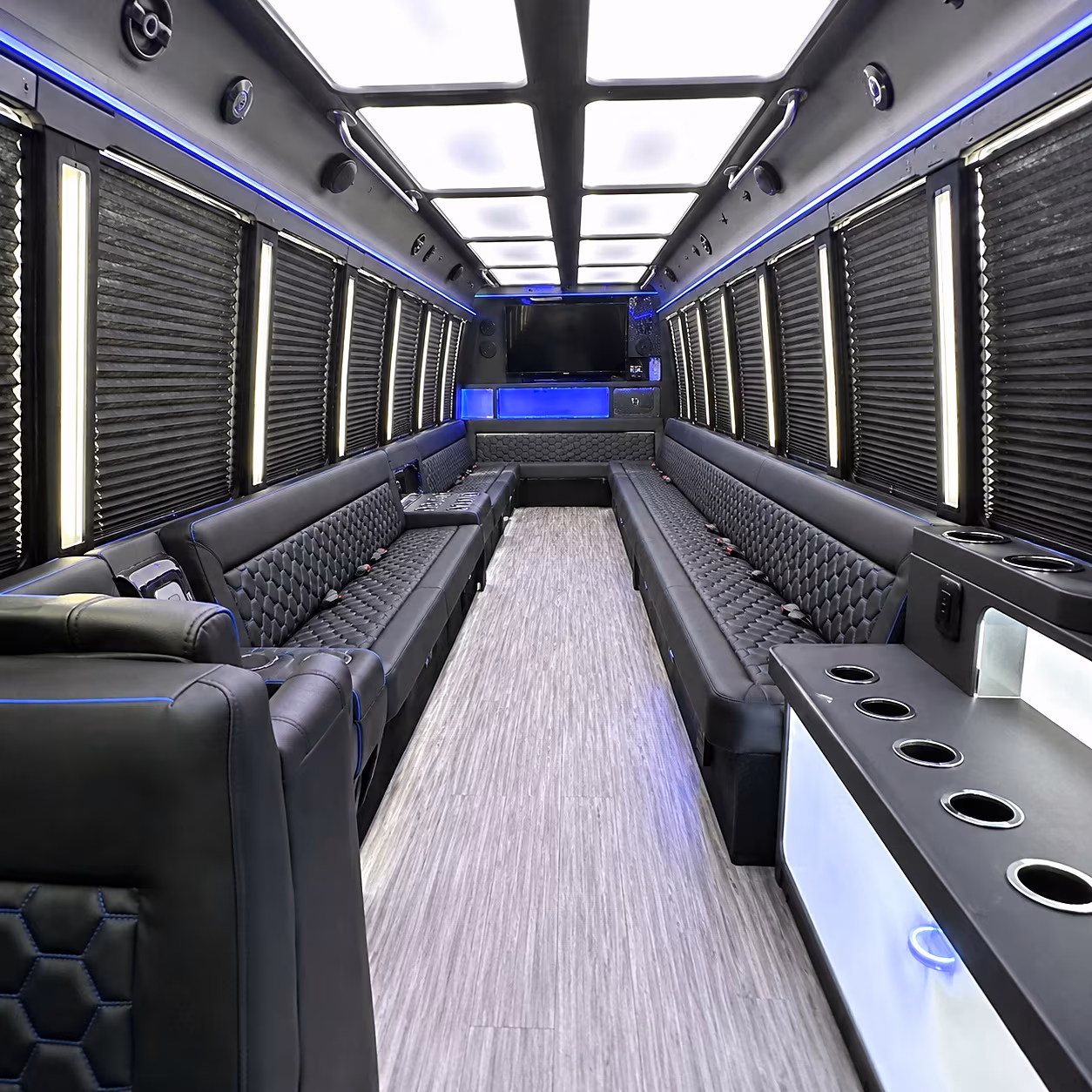 Pittsburgh Private Event Transportation party bus interior