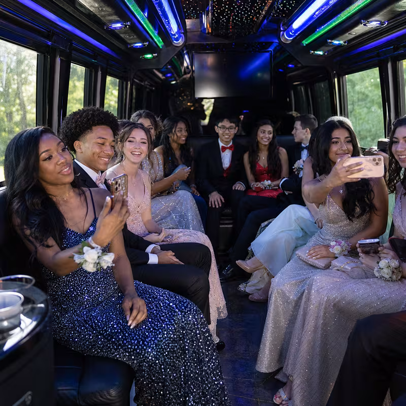 Black Mercedes Sprinter van staged for an Pittsburgh Prom & Homecoming Transportation group