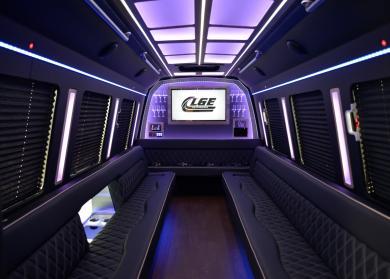 Akron 18 Passenger Limo Bus Interior