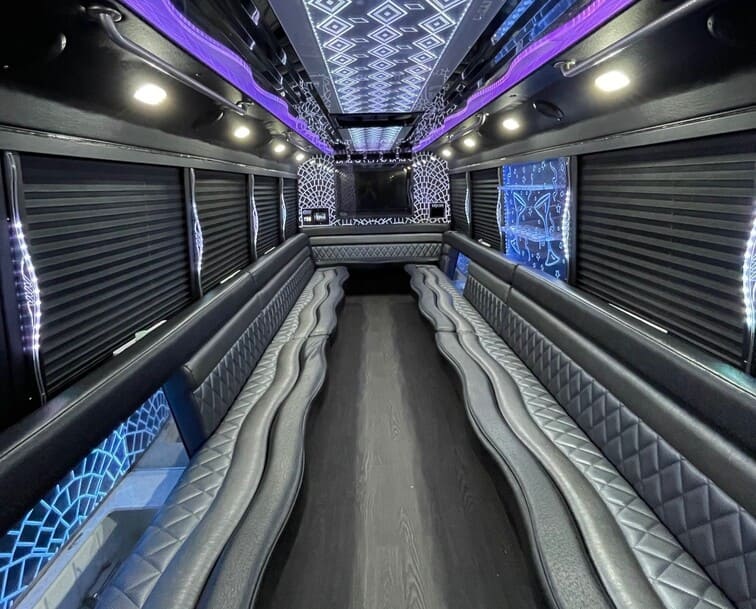 Scranton 30 Passenger Party Bus White Interior