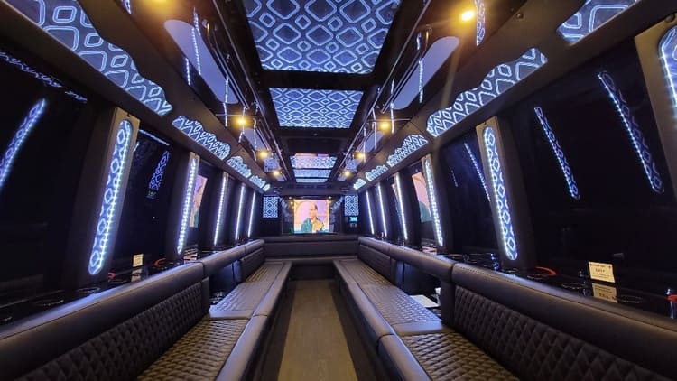 Pittsburgh 40 Passenger Limo Bus Interior